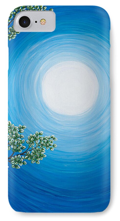 Aspen iPhone 7 Case featuring the painting Aspen Moon 2 triptych by Rebecca Parker