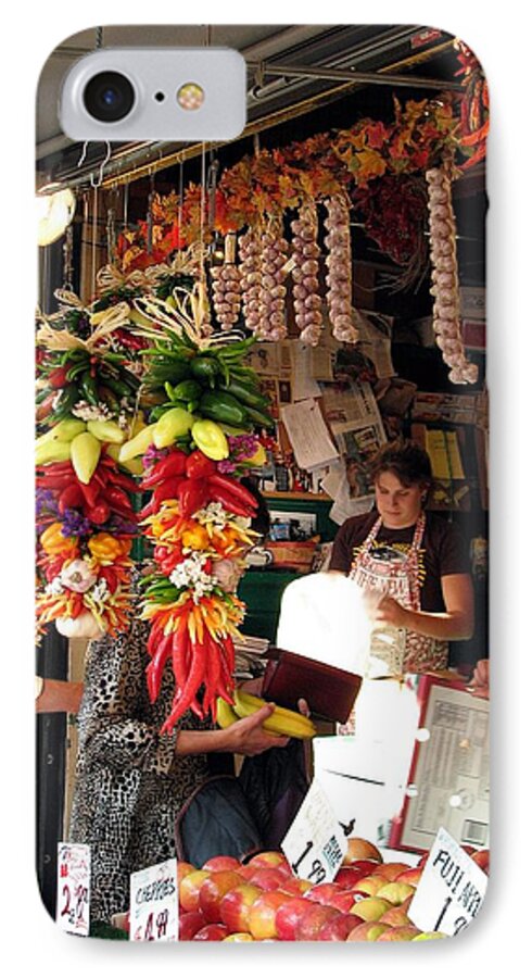 pike Place Market iPhone 7 Case featuring the photograph At The Market by Chris Anderson