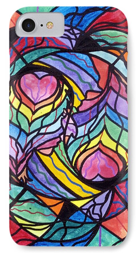 Authentic Relationship iPhone 7 Case featuring the painting Authentic Relationship by Teal Eye Print Store