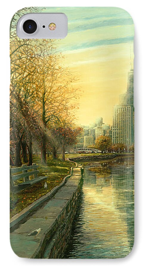 Fall In Chicago iPhone 7 Case featuring the painting Autumn Serenity II by Doug Kreuger