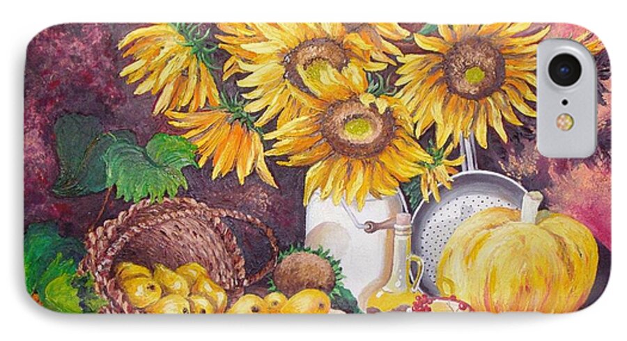 Still Life iPhone 7 Case featuring the painting Autumn still life by Nina Mitkova