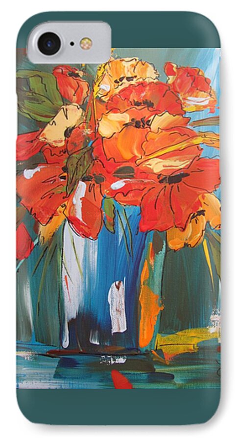 Floral iPhone 7 Case featuring the painting Autumn Vase by Terri Einer