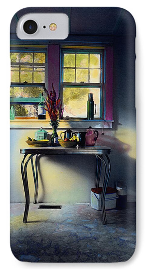 Kitchen iPhone 7 Case featuring the painting Bachelor's Kitchen - V by Cindy McIntyre