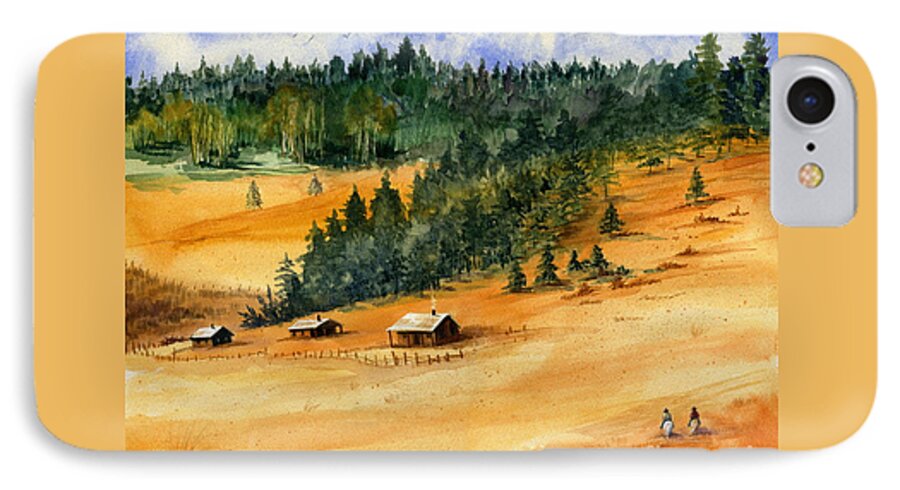 Western Landscape iPhone 7 Case featuring the painting Back Home by Marilyn Smith