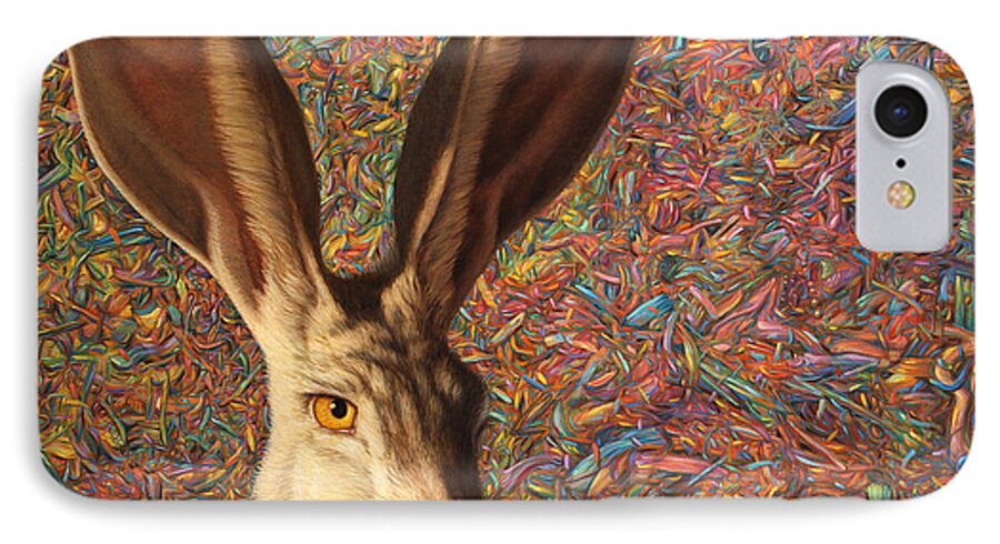 Rabbit iPhone 7 Case featuring the painting Background Noise by James W Johnson