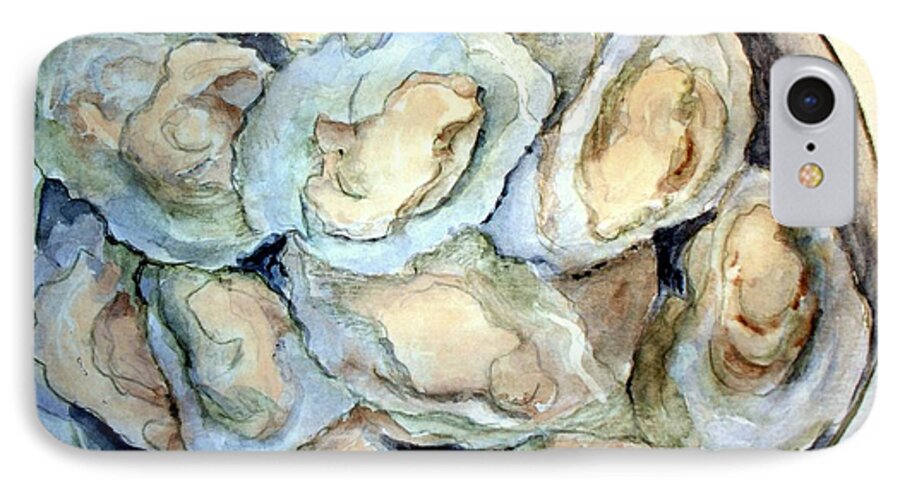 Seafood iPhone 7 Case featuring the painting Baked Oysters in Shells by Carol Grimes