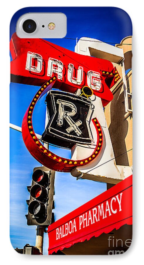 America iPhone 7 Case featuring the photograph Balboa Pharmacy Drug Store Newport Beach Photo by Paul Velgos