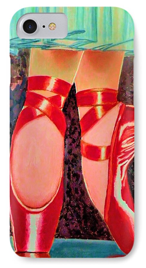 Ballet iPhone 7 Case featuring the painting Ballet Slippers by Victoria Rhodehouse