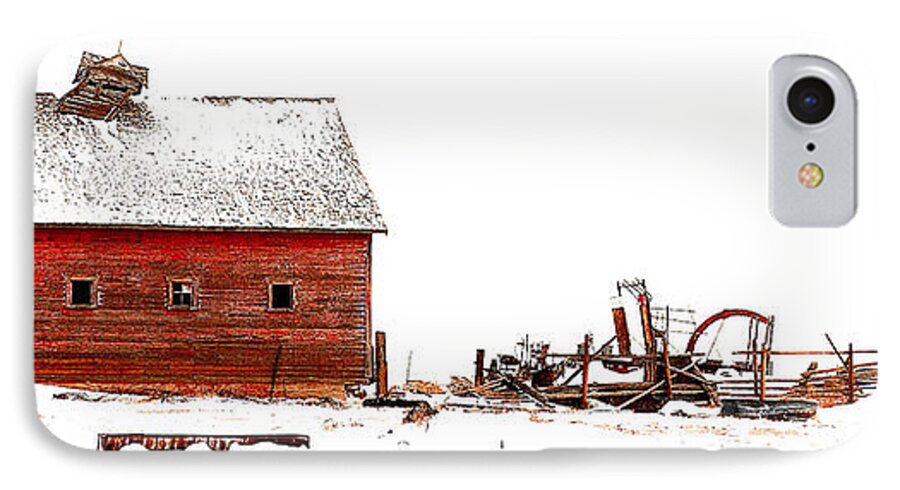Landscape iPhone 7 Case featuring the photograph Barn in the Snow by Steven Reed