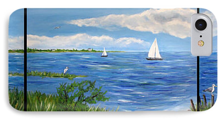 Barnegat Bay iPhone 7 Case featuring the painting Bayville Trio by Clara Sue Beym