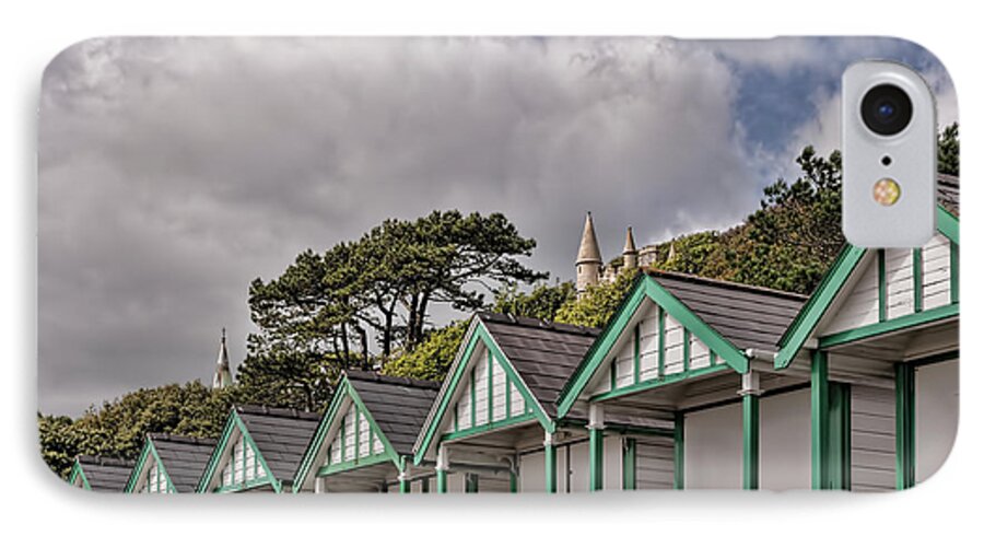 Beach Huts iPhone 7 Case featuring the photograph Beach Huts Langland Bay Swansea 3 by Steve Purnell