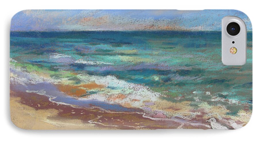 Beach iPhone 7 Case featuring the painting Beach Meditation by Linda Novick