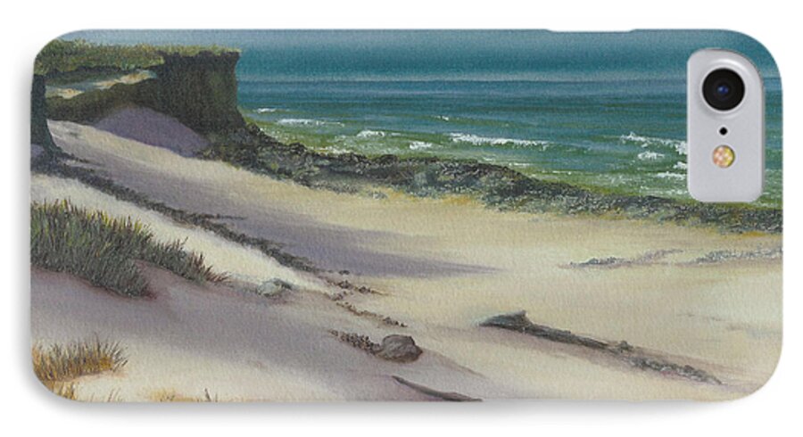 Seascape iPhone 7 Case featuring the painting Beach Shadows by Jeanette French