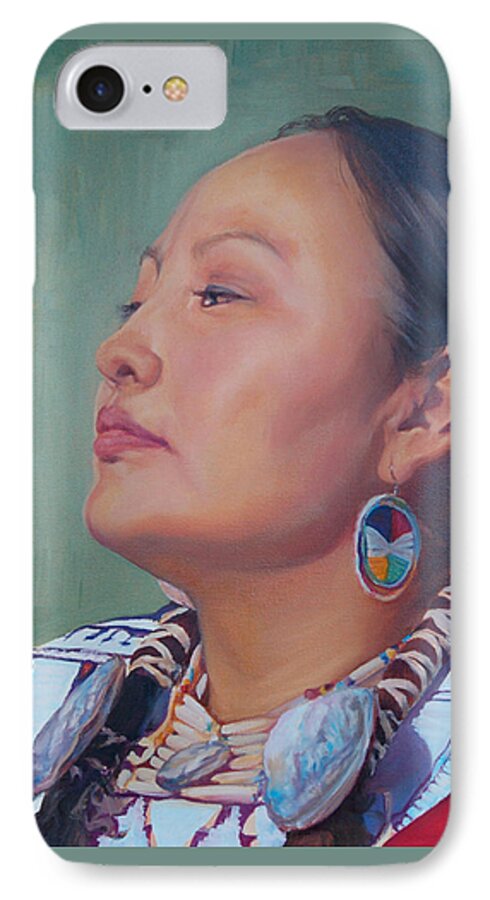 Native American iPhone 7 Case featuring the painting Beauty by Christine Lytwynczuk