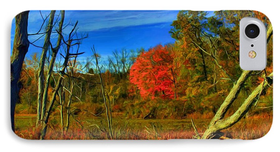 Beaver iPhone 7 Case featuring the digital art Beaver Marsh in October by Dennis Lundell