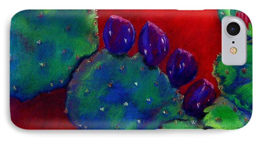 Cactus iPhone 7 Case featuring the pastel Beavertail Cactus Pastel by Antonia Citrino