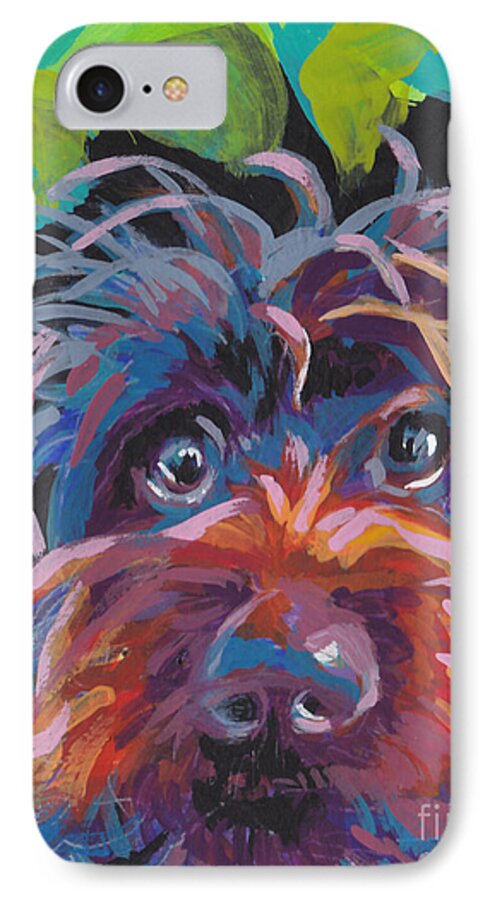 Wirehaired Pointing Griffon iPhone 7 Case featuring the painting Bedhead Griff by Lea S