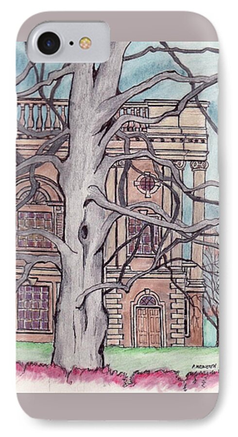 Paul Meinerth Artist iPhone 7 Case featuring the drawing Beech Tree by Paul Meinerth