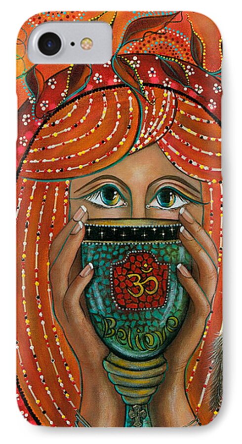 Aum iPhone 7 Case featuring the painting OM by Deborha Kerr