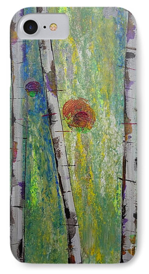 Birch Lt. Green 5 iPhone 7 Case featuring the painting Birch - Lt. Green 5 by Jacqueline Athmann