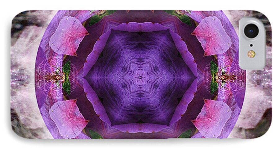 Clematis iPhone 7 Case featuring the mixed media Blossoming by Alicia Kent