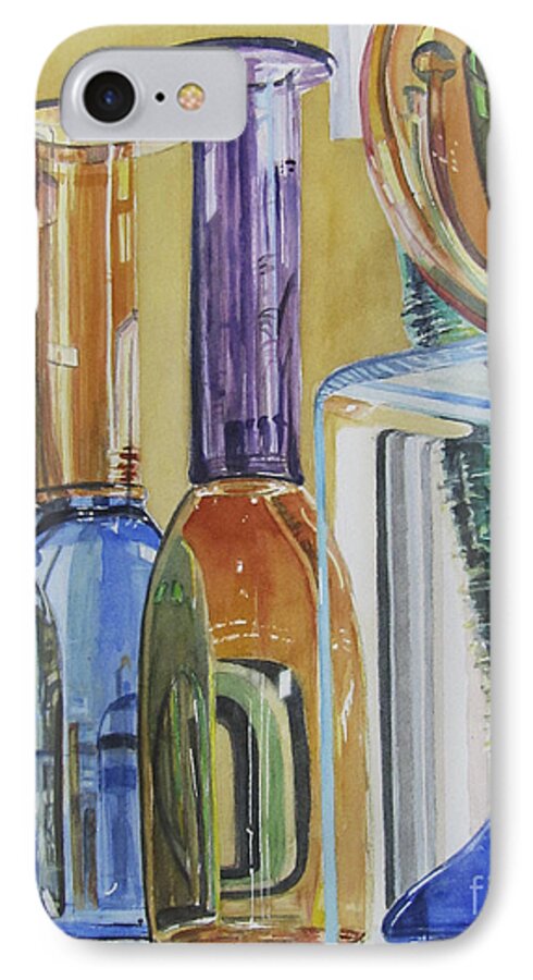 Original Watercolor iPhone 7 Case featuring the painting Blown Glass by Carol Flagg