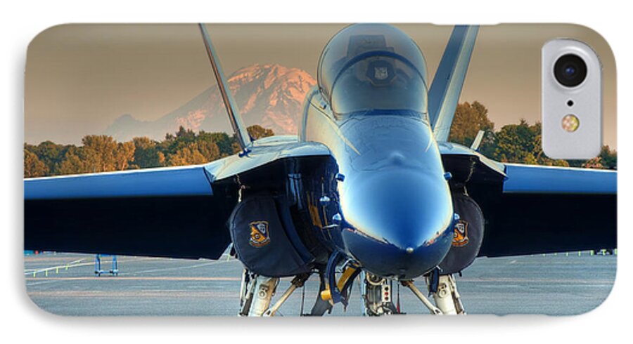 Blue Angels iPhone 7 Case featuring the photograph Blue Angel at Sunset by Jeff Cook
