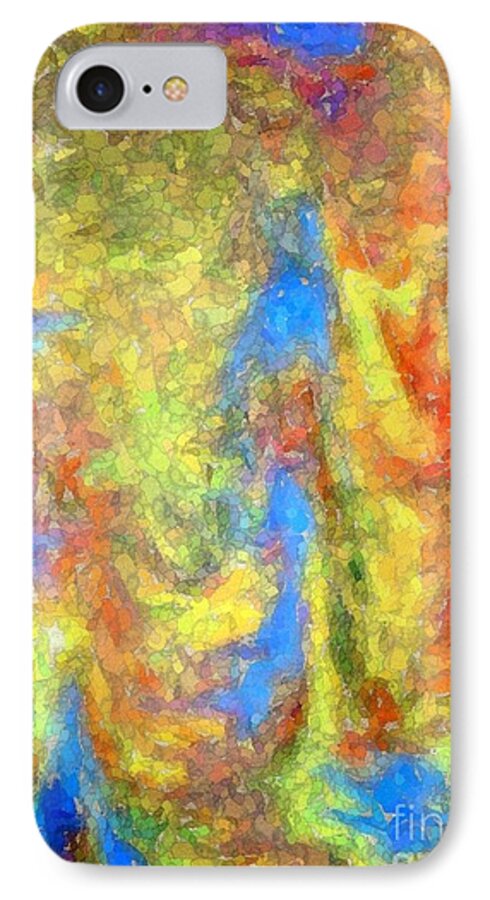 Swirling Colors iPhone 7 Case featuring the mixed media Blue Ascension by Barbie Corbett-Newmin