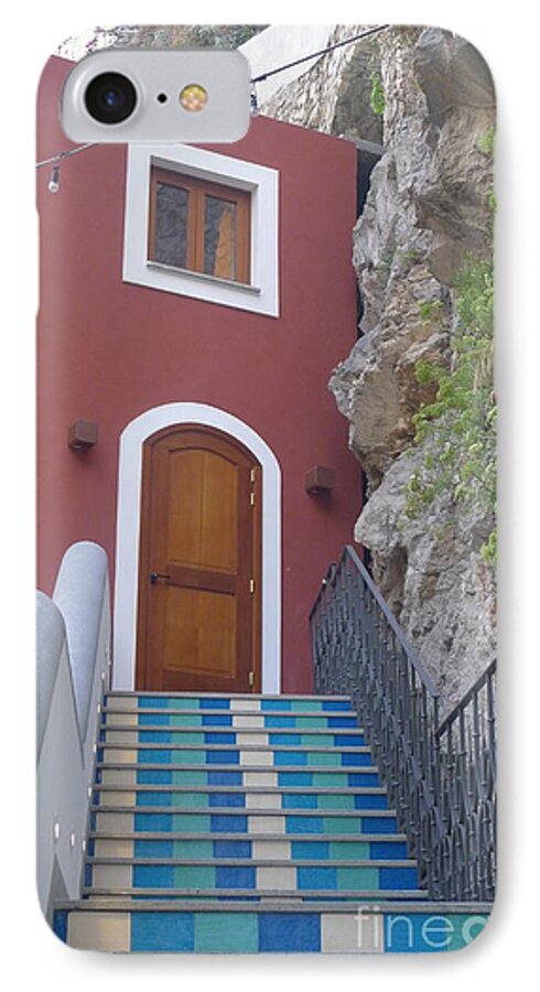 Stairs iPhone 7 Case featuring the photograph Blue Stairs by Nora Boghossian