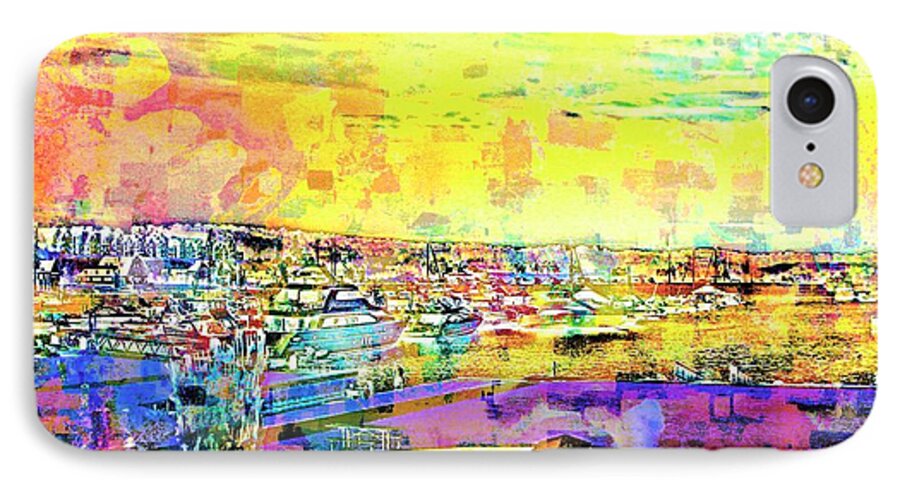 Modern Art iPhone 7 Case featuring the painting Boat Harbor by Steven Pipella