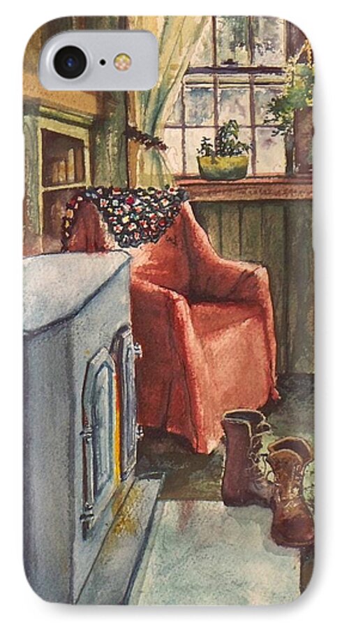 Still Life iPhone 7 Case featuring the painting Boots by Joy Nichols