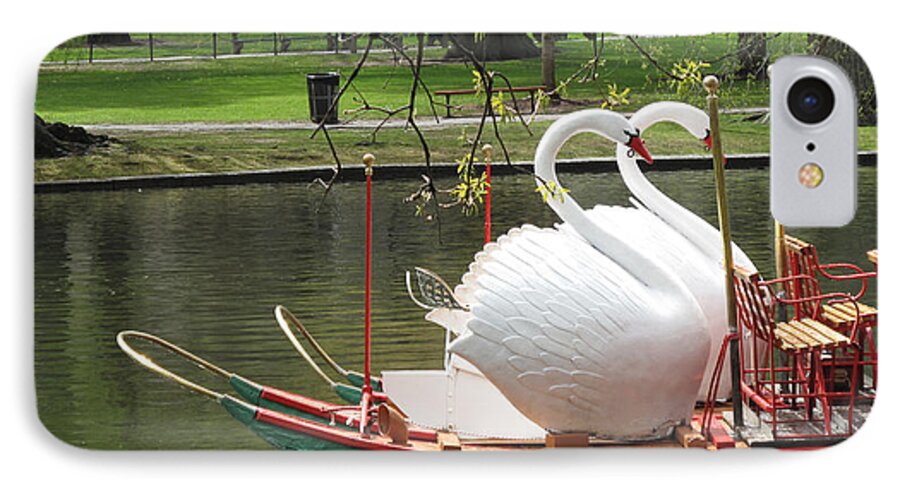 Landscape iPhone 7 Case featuring the photograph Boston Swan Boats by Barbara McDevitt
