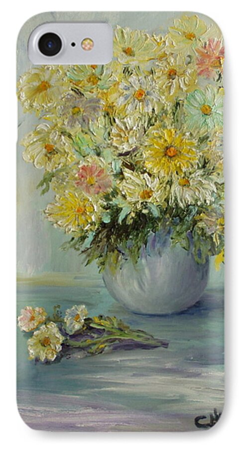 Still Life iPhone 7 Case featuring the painting Bowl of Daisies by Catherine Hamill