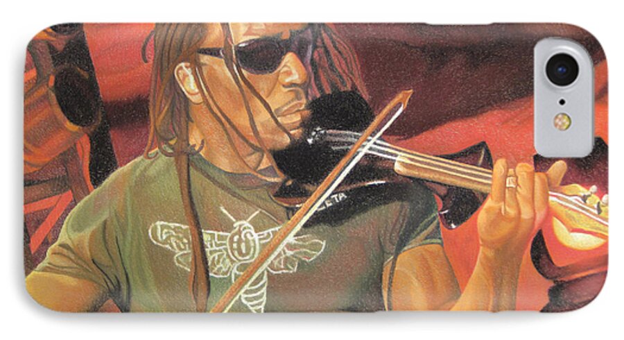 Boyd Tinsley iPhone 7 Case featuring the drawing Boyd Tinsley at Red Rocks by Joshua Morton