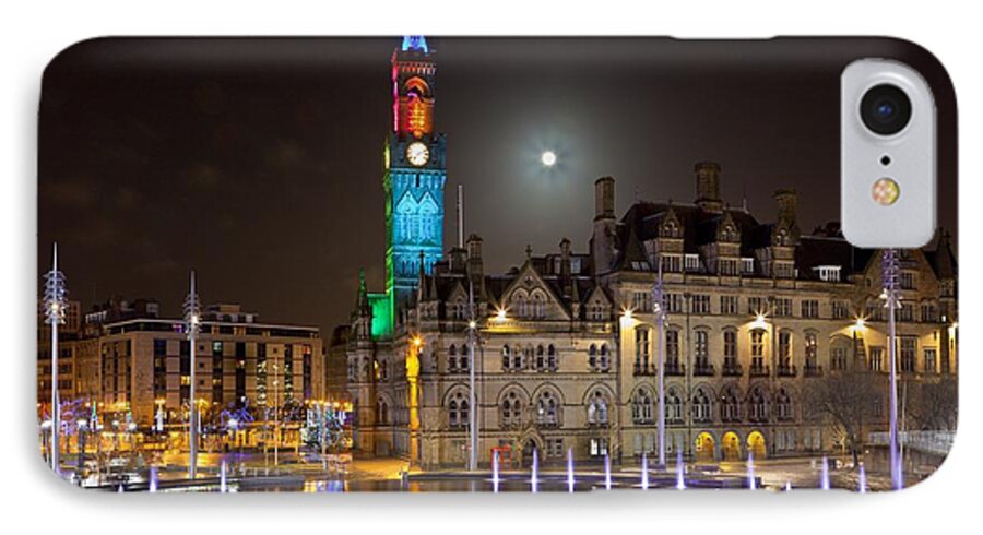 Bradford iPhone 7 Case featuring the photograph Bradford City Hall in the evening by Mick Flynn