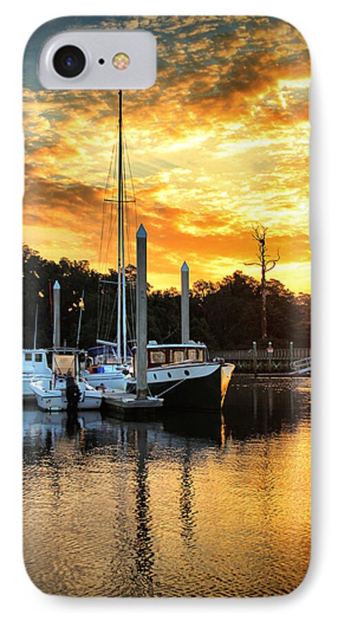 Sunrise Photographs iPhone 7 Case featuring the photograph Bradley Creek Marina Sunrise #2 by Phil Mancuso