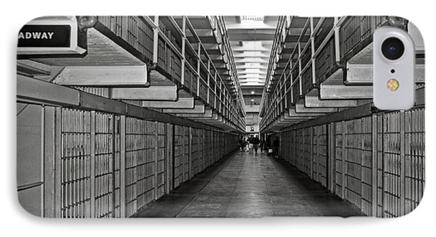 Cell iPhone 7 Case featuring the photograph Broadway walkway in Alcatraz prison by RicardMN Photography