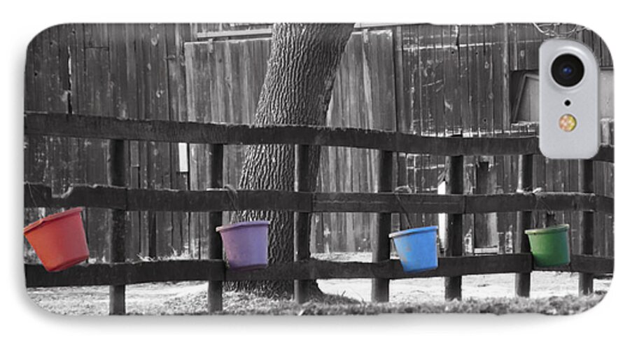 Fence Full Of Buckets iPhone 7 Case featuring the photograph Buckets by Tracy Winter