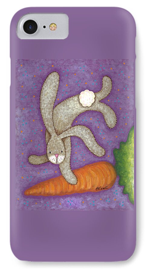 Bunny Bliss iPhone 7 Case featuring the painting Bunny Bliss by Carol Neal