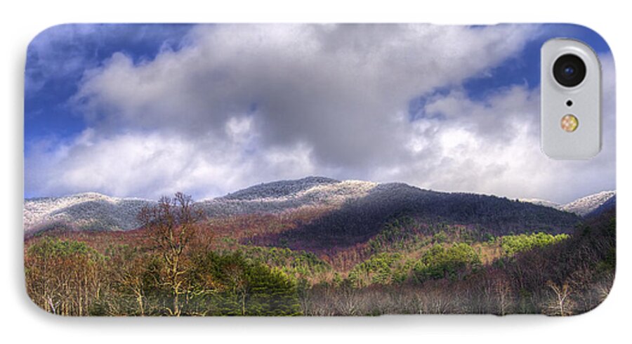 Appalachia iPhone 7 Case featuring the photograph Cades Cove First Dusting of Snow by Debra and Dave Vanderlaan