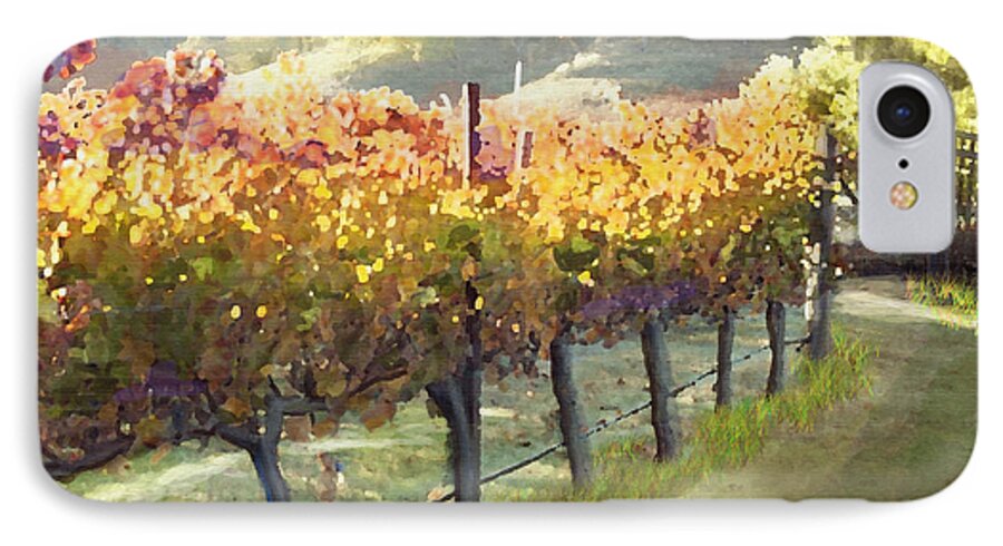 Corde Valle San Martin Ca iPhone 7 Case featuring the painting California Vineyard Series Morning in the Vineyard by Artist and Photographer Laura Wrede