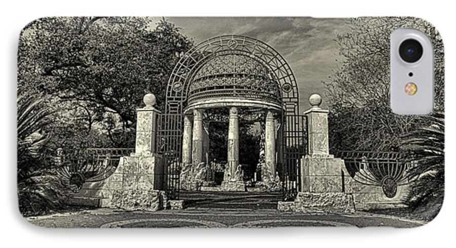 Joshua House Photography iPhone 7 Case featuring the photograph Cancer Survivors Plaza Black and White by Joshua House