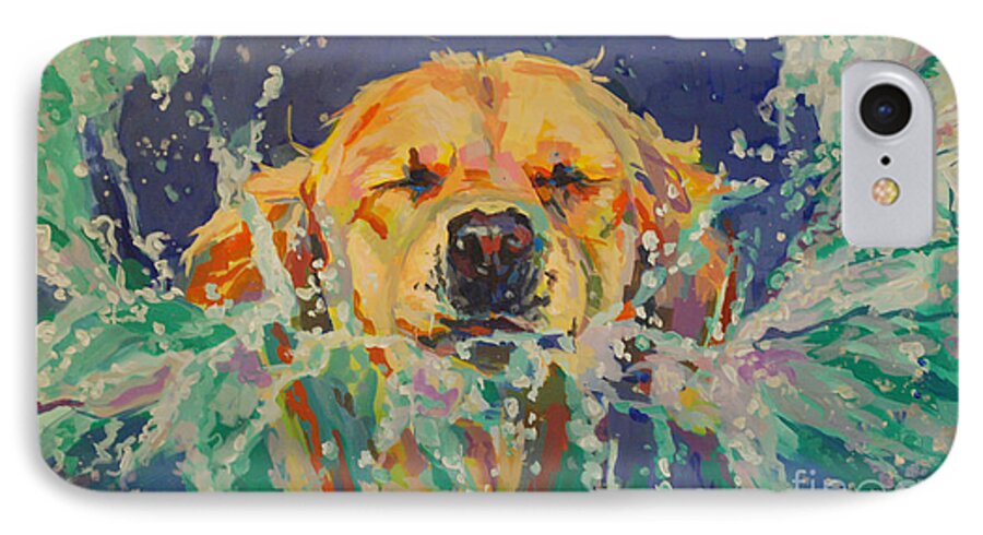Golden Retriever iPhone 7 Case featuring the painting Cannonball by Kimberly Santini