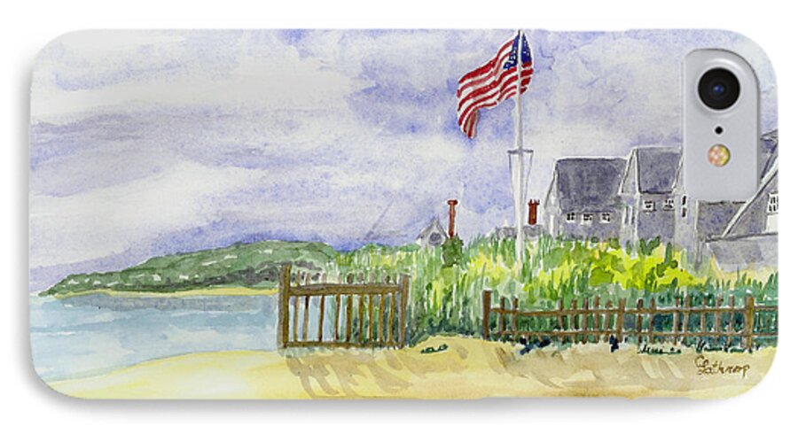 Seashore iPhone 7 Case featuring the painting Massachusetts -Cape Cod Cottages by Christine Lathrop