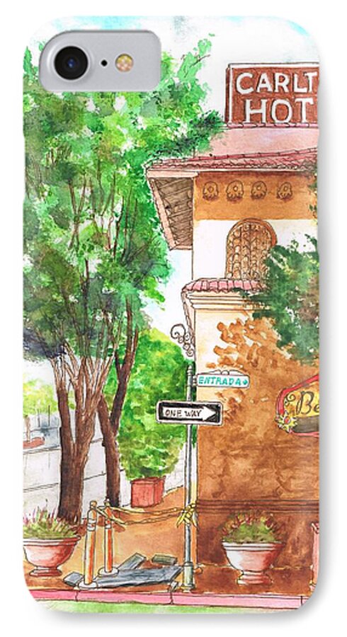 Nature iPhone 7 Case featuring the painting Carlton Hotel en Atascadero - California by Carlos G Groppa