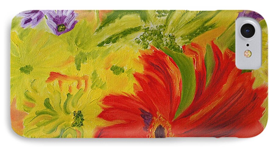 Flowers iPhone 7 Case featuring the painting Celebration Of Mom's Life by Meryl Goudey