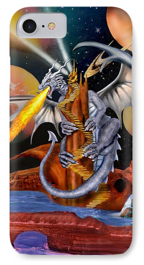 Dragon iPhone 7 Case featuring the digital art Celestian Dragon by Glenn Holbrook