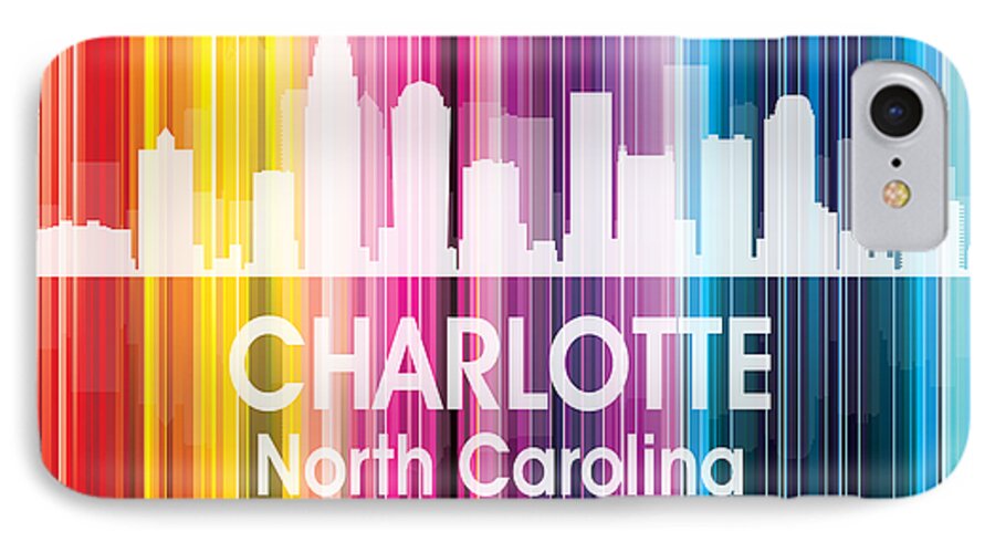 Charlotte iPhone 7 Case featuring the mixed media Charlotte NC 2 Squared by Angelina Tamez
