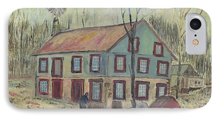 Pennsylvania iPhone 7 Case featuring the painting Checking the Cider by David Dossett