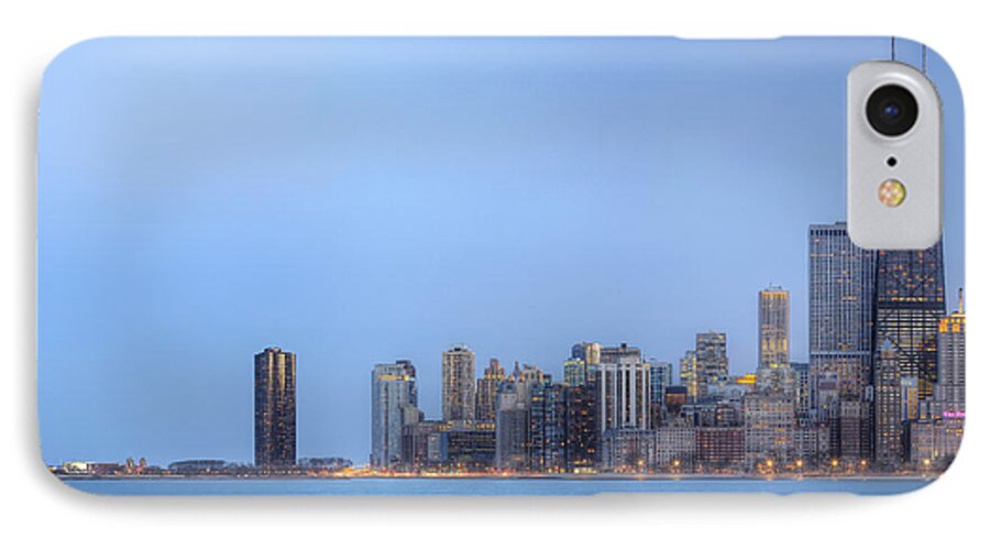 Chicago Skyline iPhone 7 Case featuring the photograph Chicago Skyline and Navy Pier by Shawn Everhart